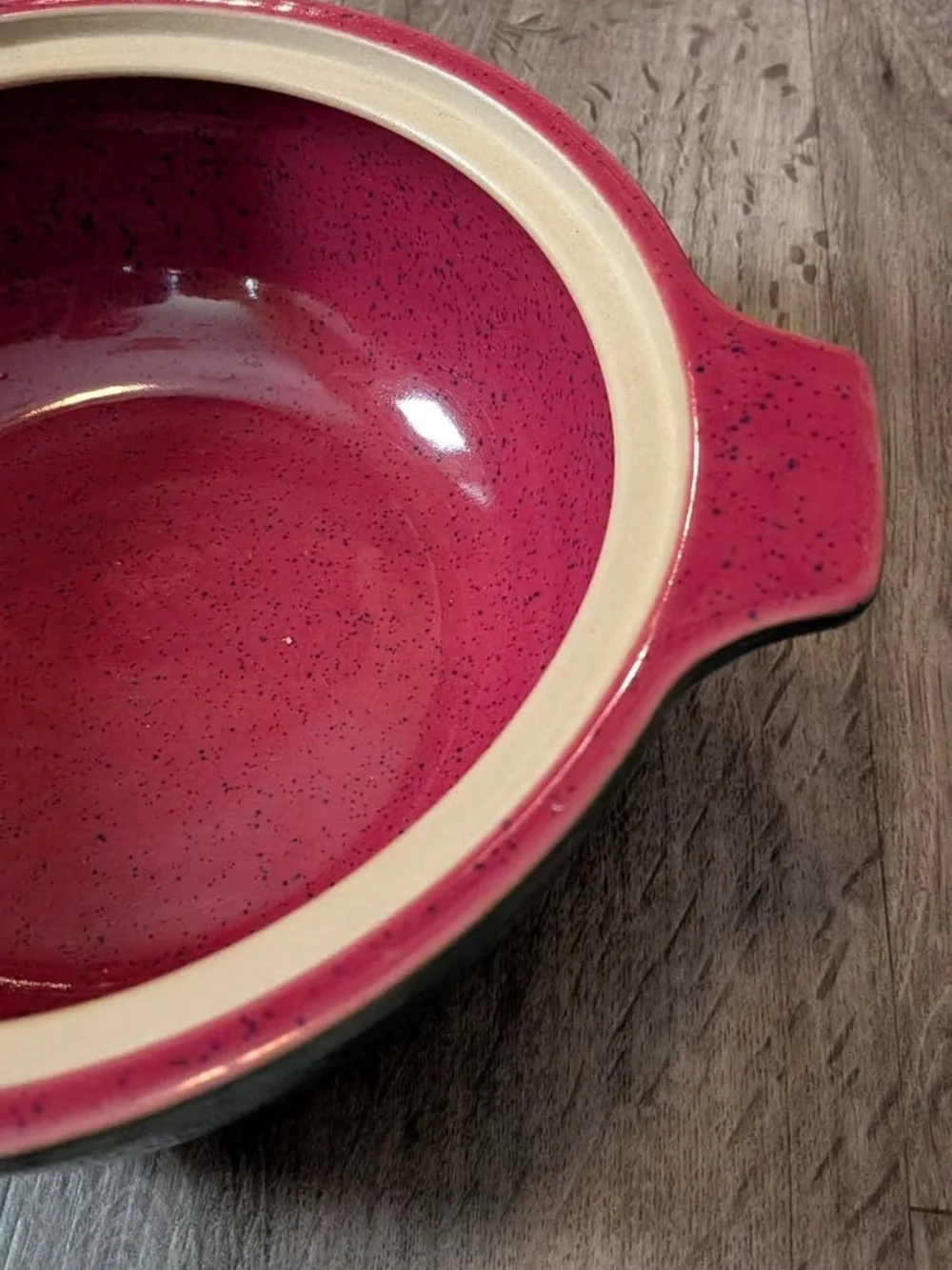 Vintage Denby England Classic Lidded Casserole Dish Harlequin Blue & Pink/Berry